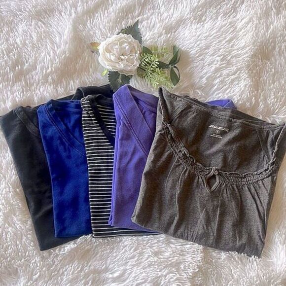 5 Short Sleeve 100% Cotton Tees 1 Eddie Bauer S - Picture 1 of 15